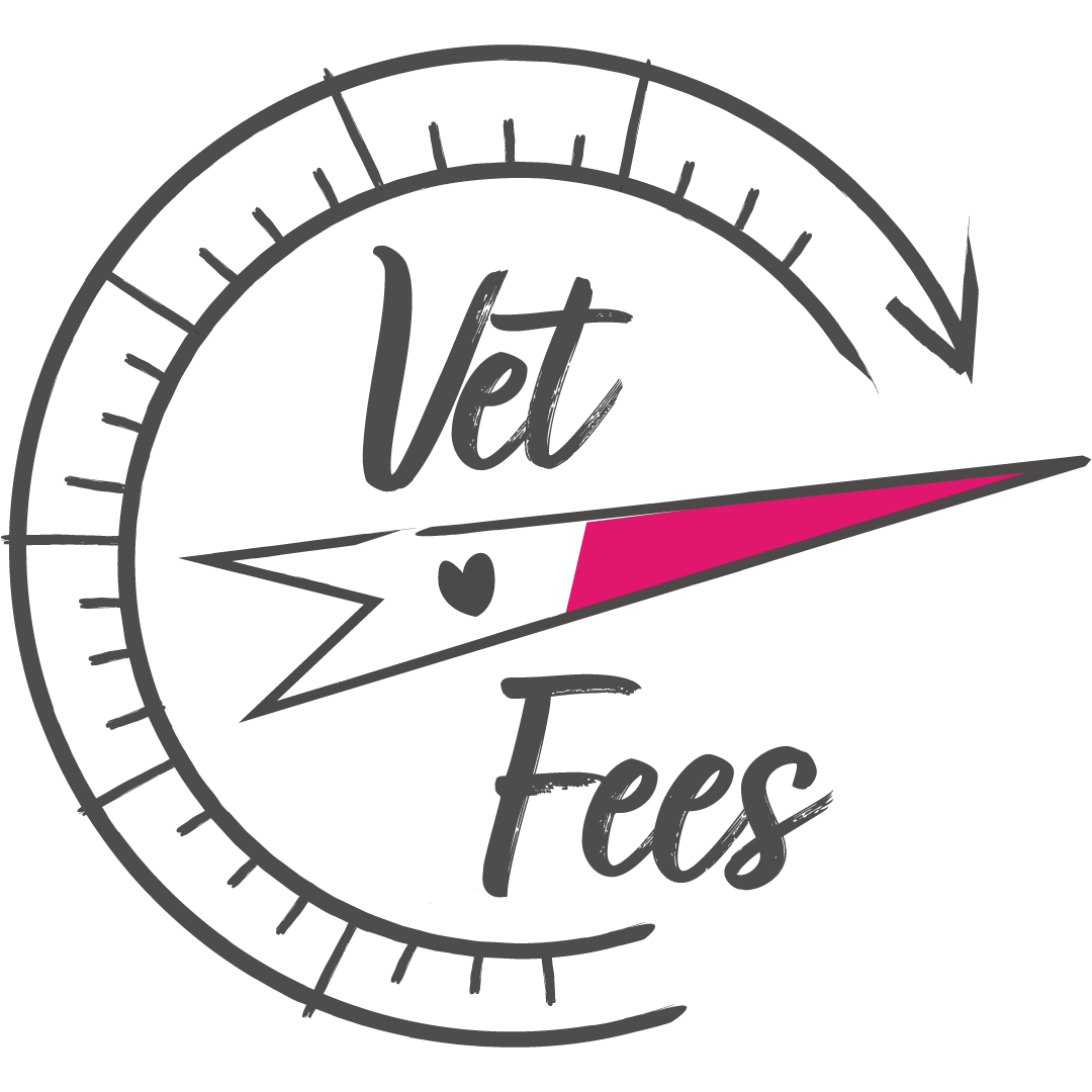 Illustration of an arc gauge with the word vet fee written in the middle. 